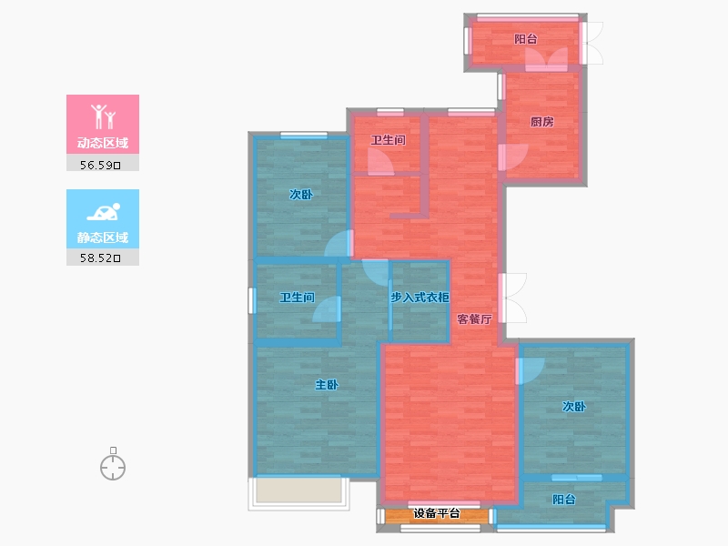 浙江省-台州市-东方华府-103.31-户型库-动静分区