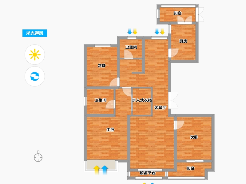 浙江省-台州市-东方华府-103.31-户型库-采光通风