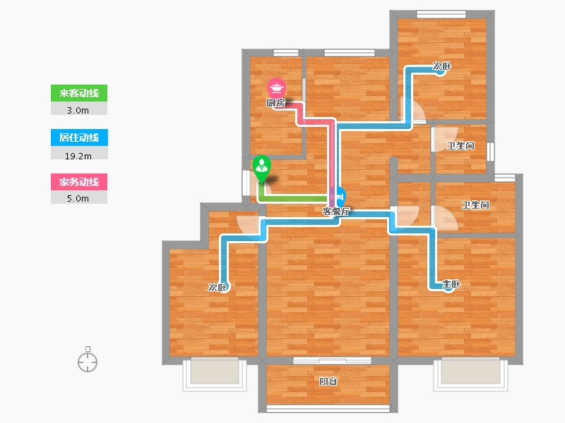 陕西省-宝鸡市-世家景城-88.09-户型库-动静线