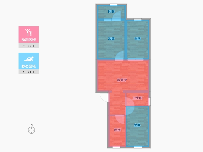 北京-北京市-青春路-56.47-户型库-动静分区