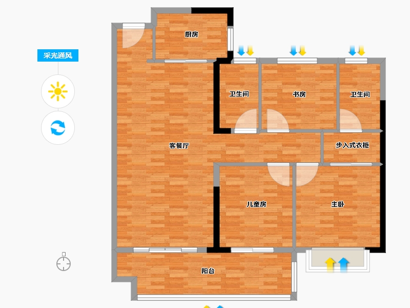 福建省-泉州市-世茂璀璨狮城-110.00-户型库-采光通风