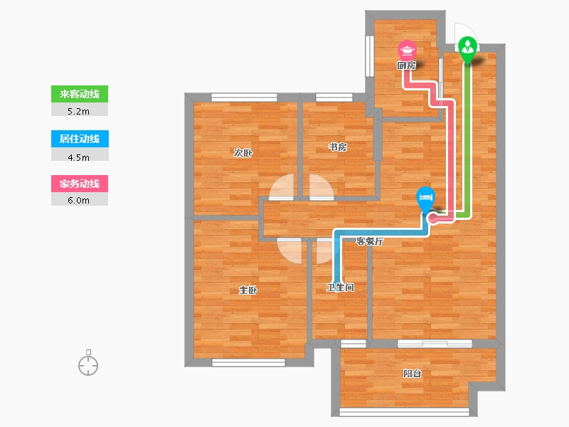 福建省-南平市-中侨-71.00-户型库-动静线