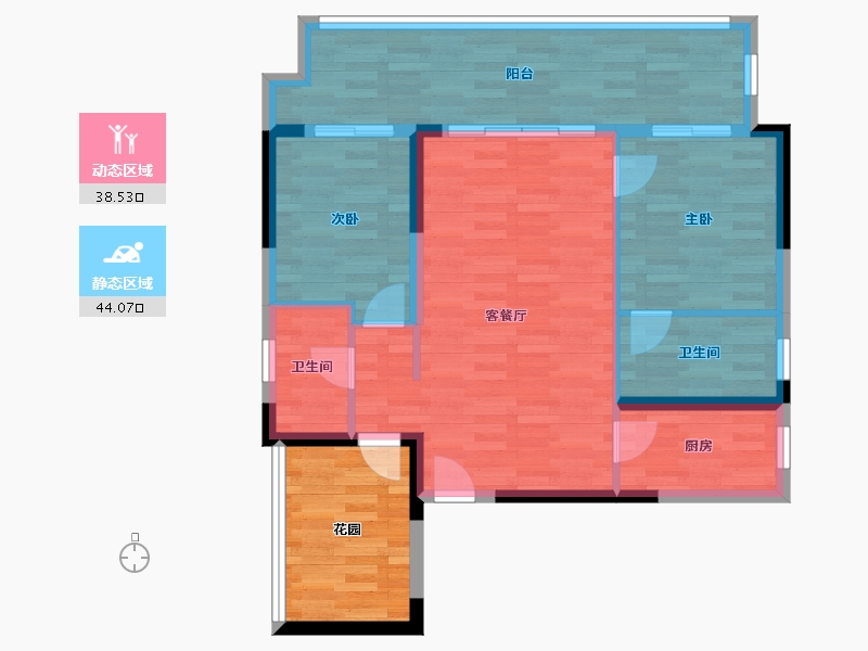 海南省-海口市-金地海南自在城-82.68-户型库-动静分区