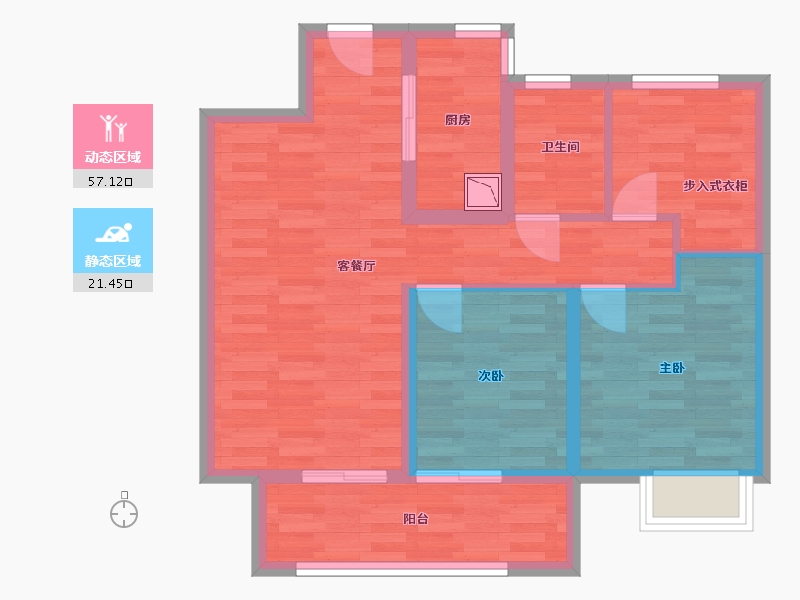 江苏省-徐州市-东方印-69.30-户型库-动静分区