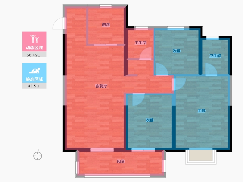 江苏省-盐城市-中南世纪城-89.99-户型库-动静分区