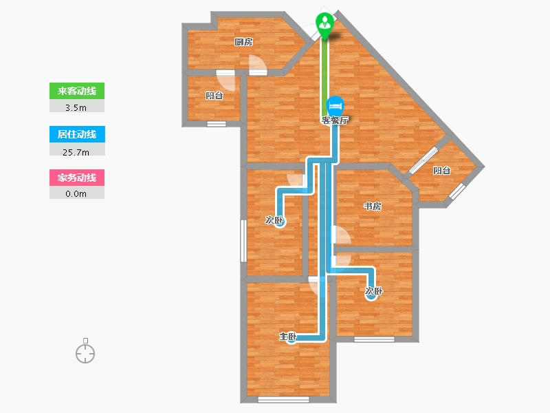 广东省-广州市-滨江花园-100.00-户型库-动静线