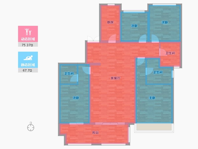 湖南省-邵阳市-首府国际-128.24-户型库-动静分区