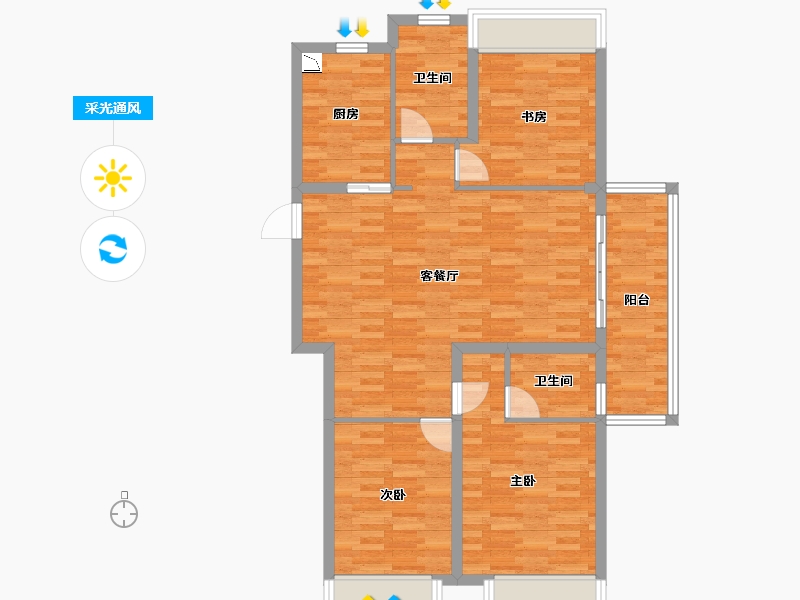 浙江省-金华市-南江府-97.51-户型库-采光通风