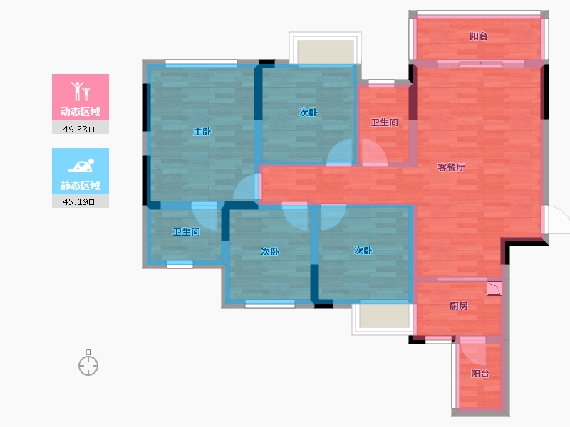 四川省-南充市-学府世家-83.37-户型库-动静分区