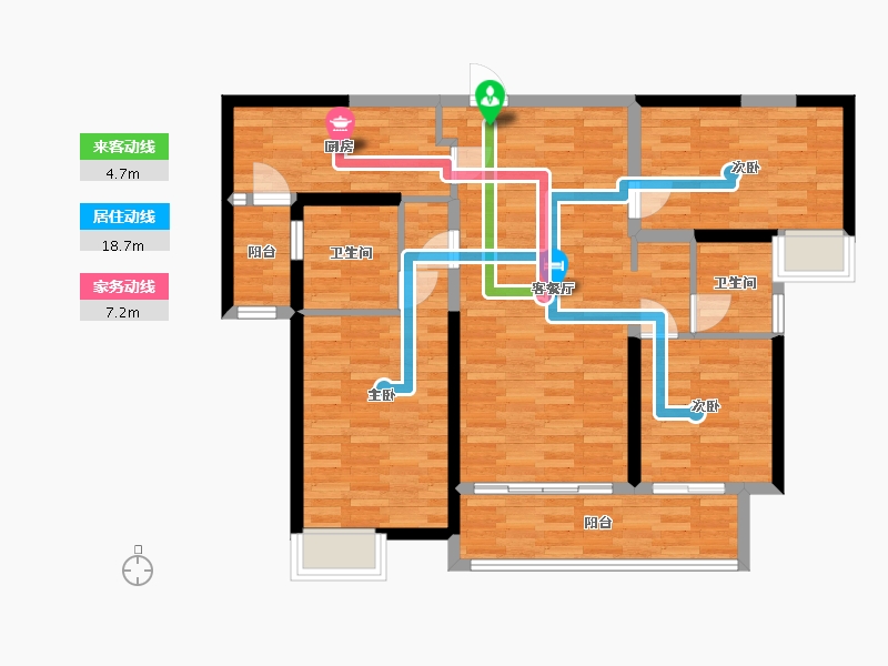 湖南省-株洲市-长房湘江府-93.25-户型库-动静线