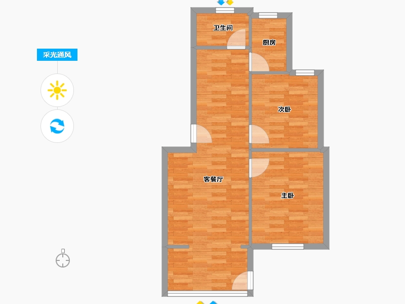 福建省-厦门市-港务小区-57.73-户型库-采光通风