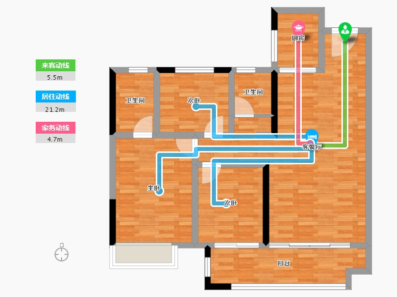 福建省-泉州市-万科城市之光-84.00-户型库-动静线