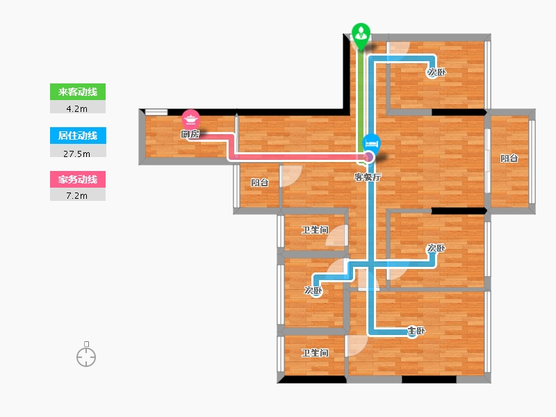 广西壮族自治区-南宁市-西建・冠城世家-93.92-户型库-动静线