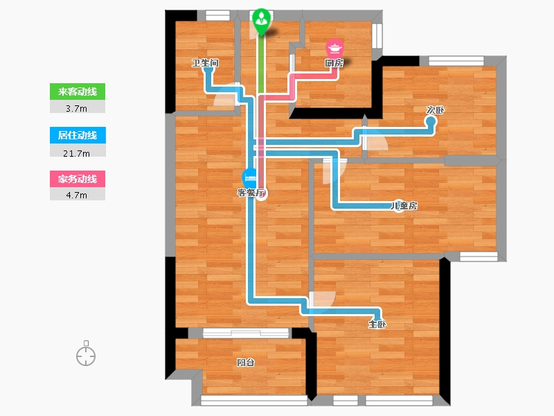 福建省-福州市-万科碧桂园翡翠里|麓园-55.99-户型库-动静线