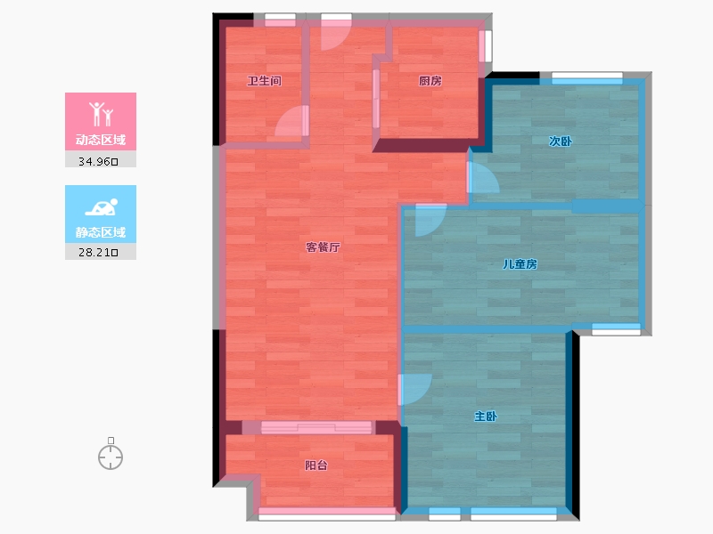 福建省-福州市-万科碧桂园翡翠里|麓园-55.99-户型库-动静分区