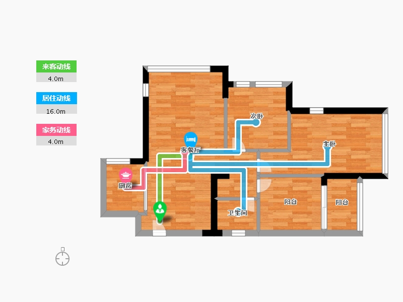 福建省-福州市-万科碧桂园翡翠里|麓园-54.99-户型库-动静线