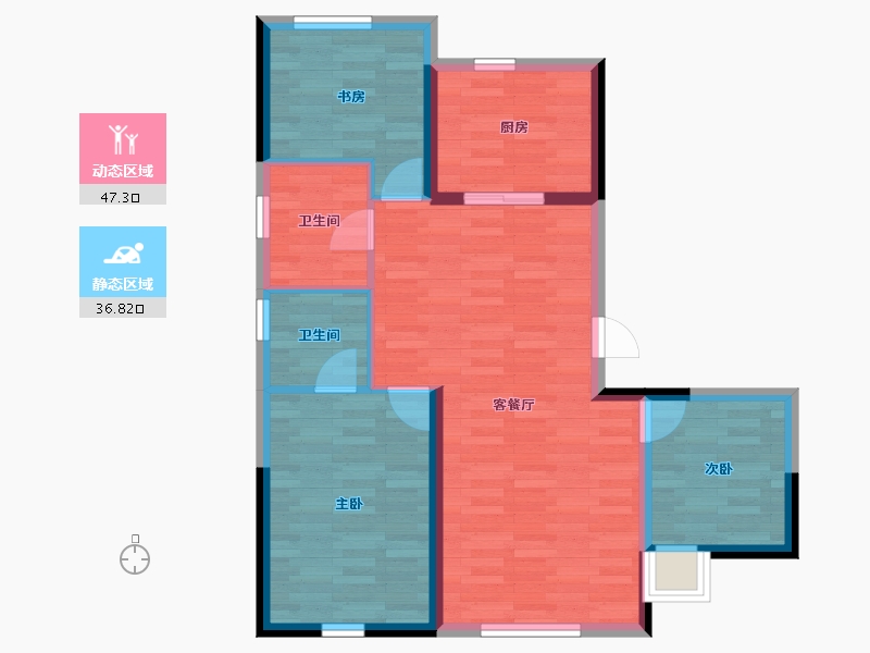 辽宁省-沈阳市-集美万象-75.58-户型库-动静分区