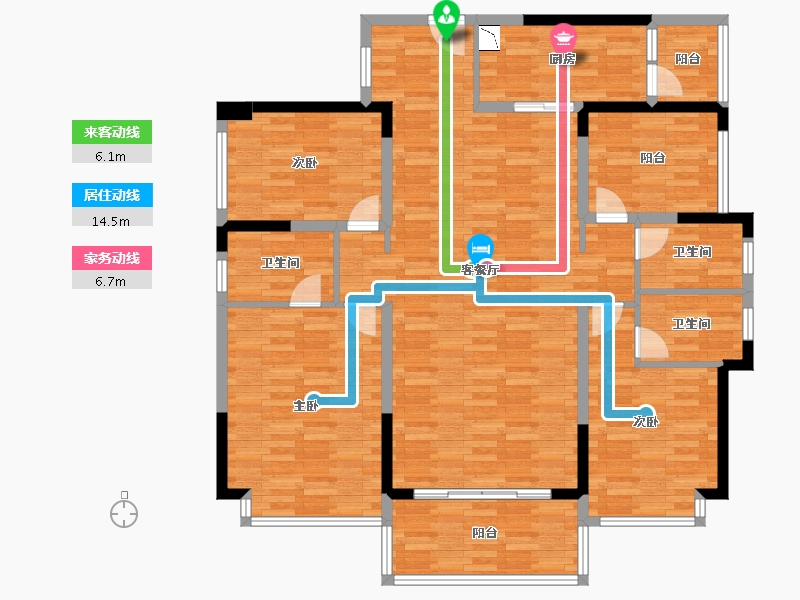 广东省-佛山市-碧桂园・岭南盛世-133.00-户型库-动静线