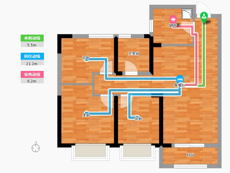 湖北省-武汉市-大华铂金瑞府-75.00-户型库-动静线