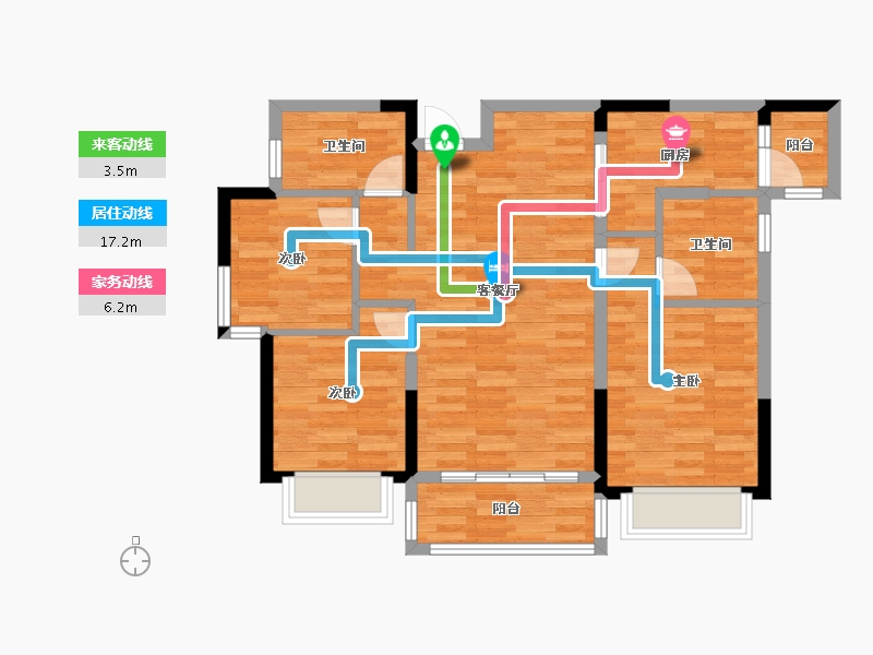 重庆-重庆市-恒大绿岛新城E区-79.55-户型库-动静线