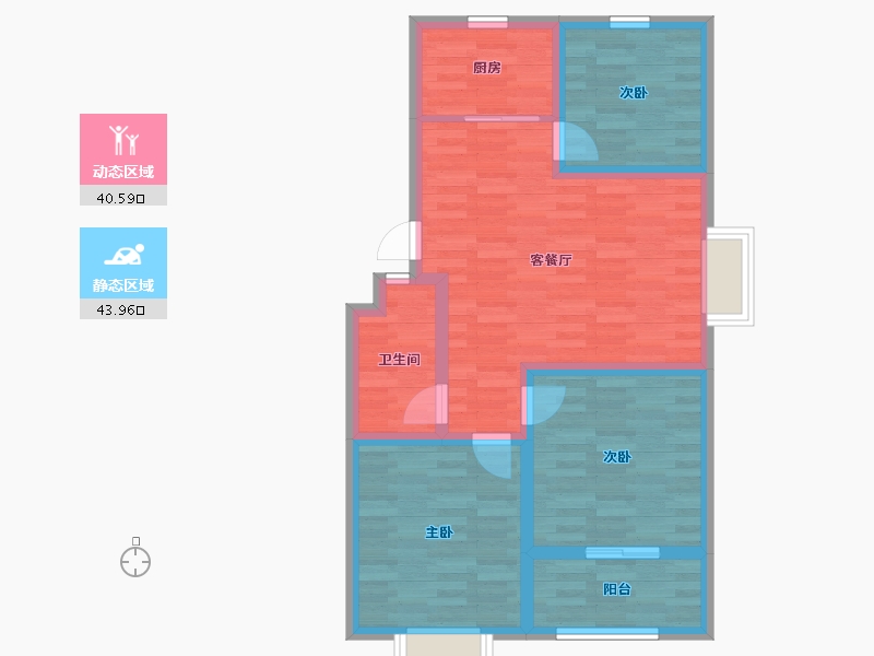 山东省-聊城市-金柱绿洲-75.00-户型库-动静分区