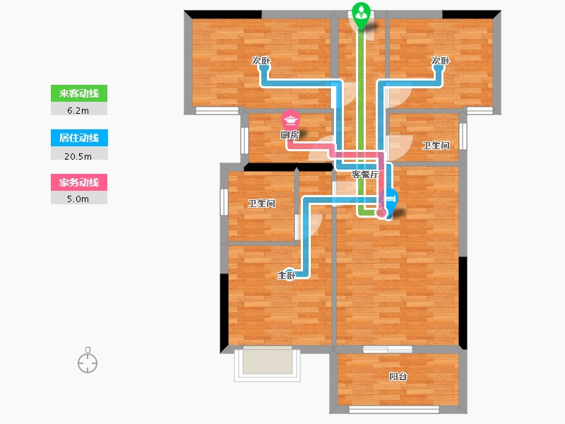 湖北省-荆州市-旺龙-75.63-户型库-动静线