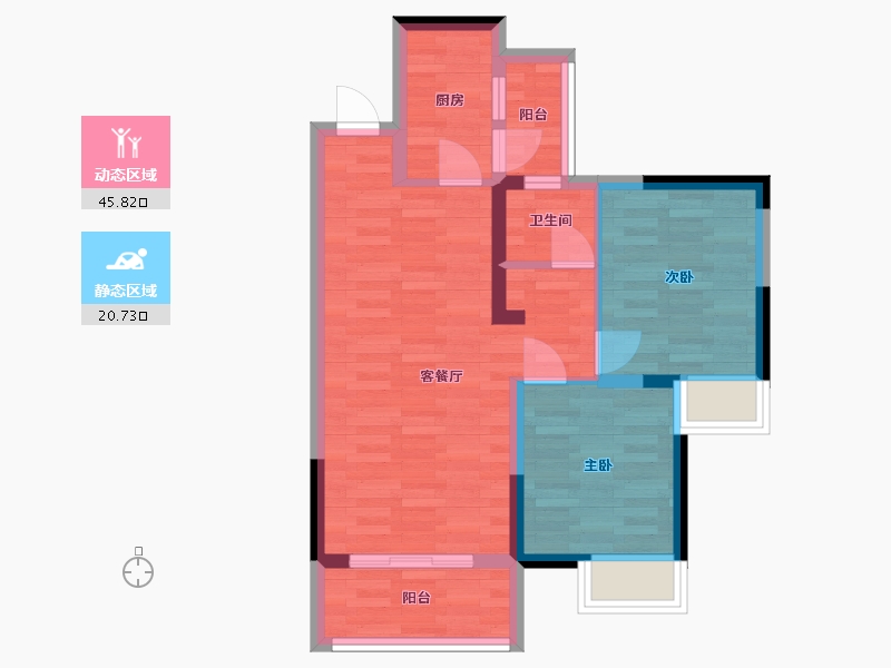 四川省-成都市-城投美庐-58.65-户型库-动静分区