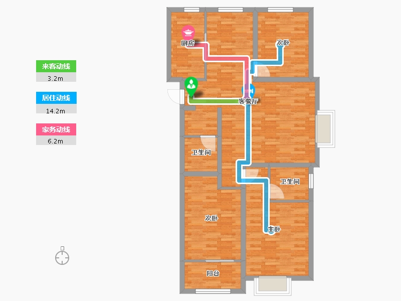 河北省-邯郸市-荣科・翔苑-99.86-户型库-动静线