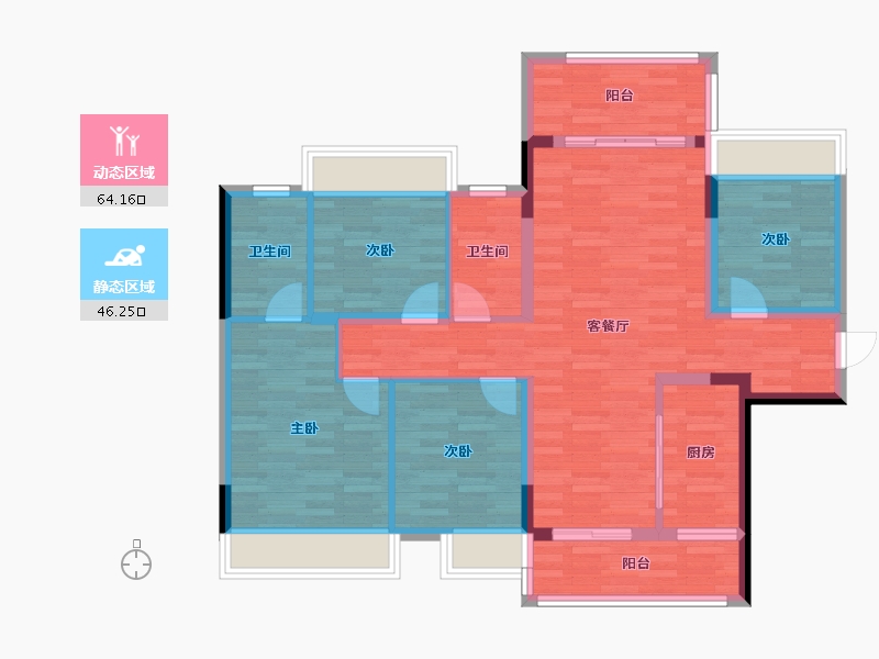 广西壮族自治区-桂林市-融创万达-97.15-户型库-动静分区