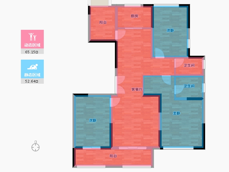 浙江省-嘉兴市-大树・英格澜-103.89-户型库-动静分区