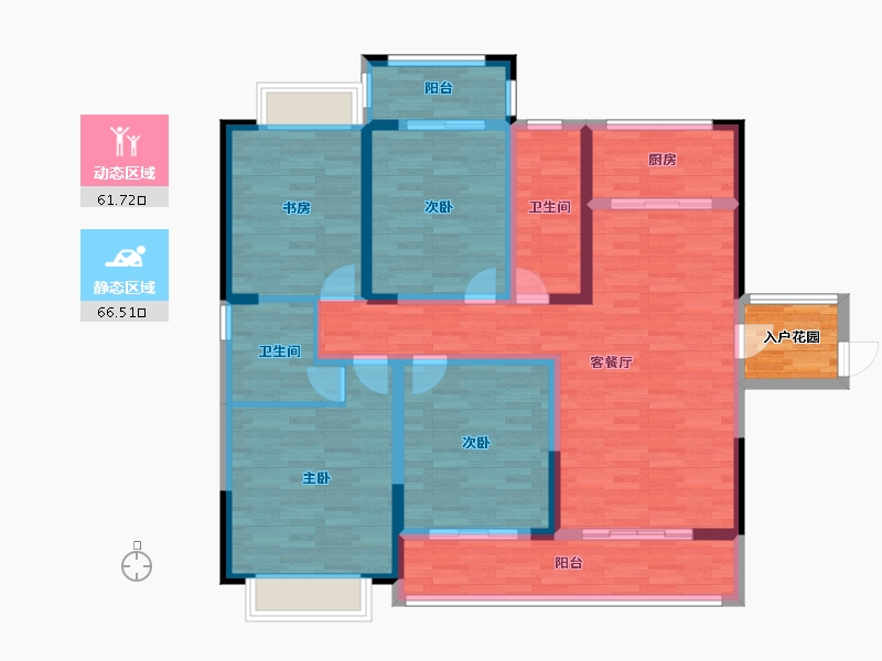 湖南省-娄底市-冷水江市书香名苑-115.89-户型库-动静分区