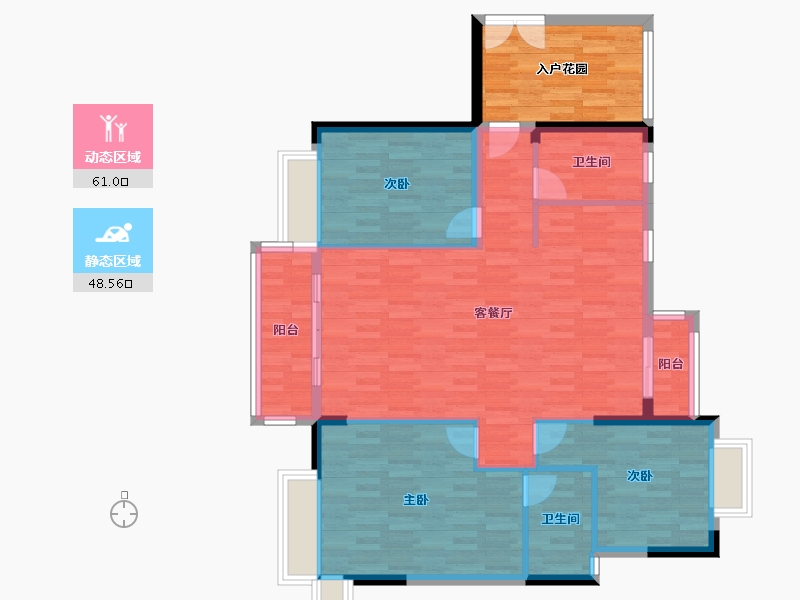 广东省-东莞市-富盈公馆-109.33-户型库-动静分区