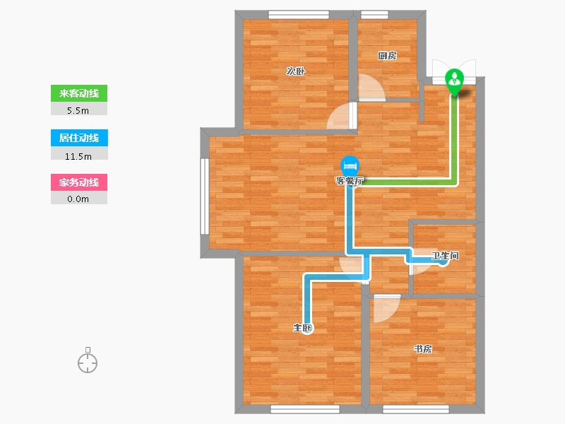 黑龙江省-哈尔滨市-凯利悦-75.00-户型库-动静线