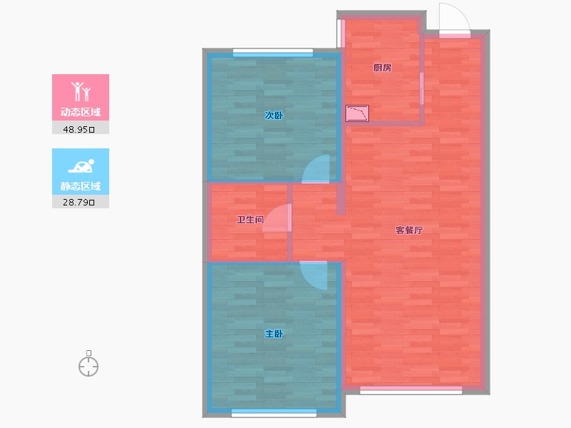 黑龙江省-哈尔滨市-凯利悦-70.00-户型库-动静分区