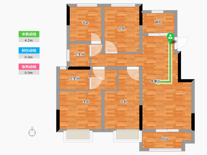 浙江省-金华市-美的宝龙世家-97.75-户型库-动静线