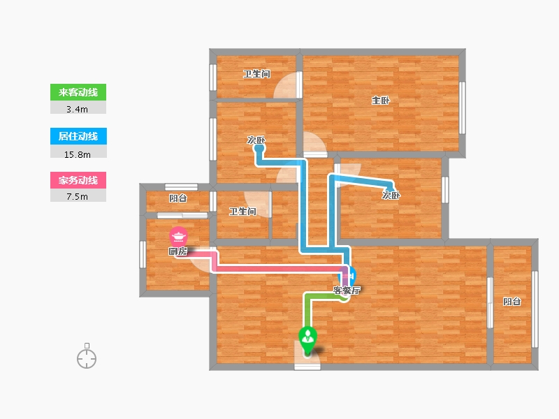 山西省-临汾市-新安花园-114.00-户型库-动静线