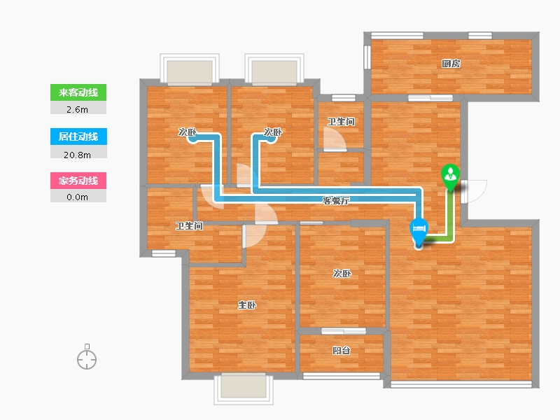 湖南省-常德市-德城水岸-111.36-户型库-动静线