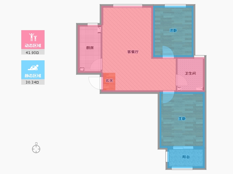 河北省-廊坊市-宏泰龙邸-63.45-户型库-动静分区