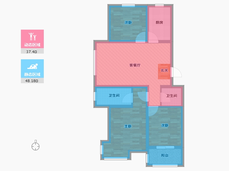 河北省-沧州市-宏宇.亚龙湾-73.91-户型库-动静分区