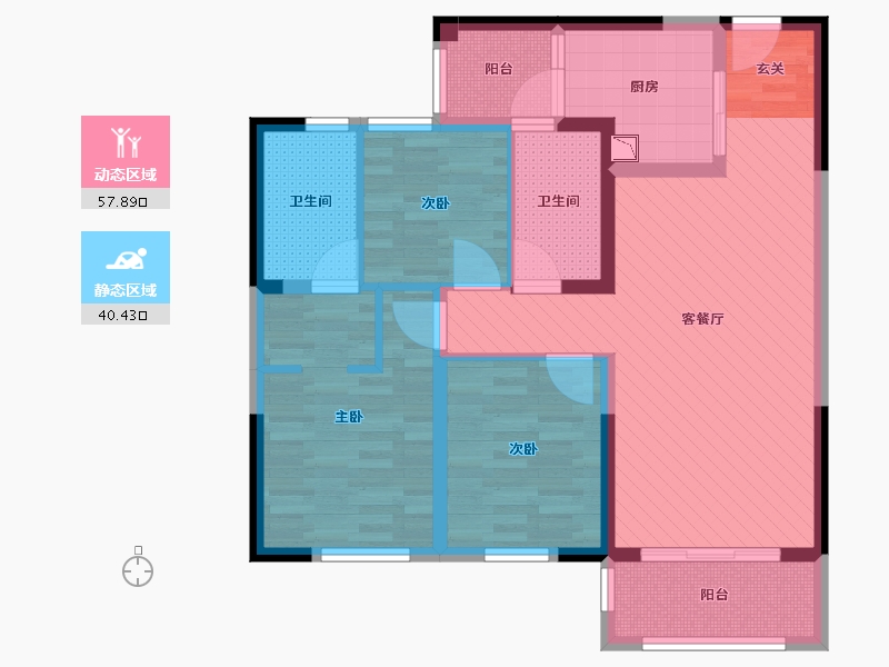 云南省-昆明市-融创春风十里-85.08-户型库-动静分区