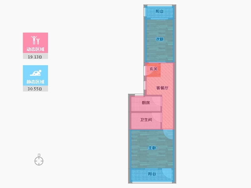 北京-北京市-马家堡67号院-42.88-户型库-动静分区