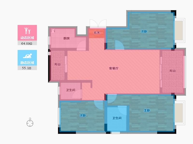 山东省-济宁市-崇文名都-105.10-户型库-动静分区