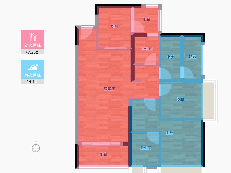 广东省-江门市-天悦文华-72.49-户型库-动静分区