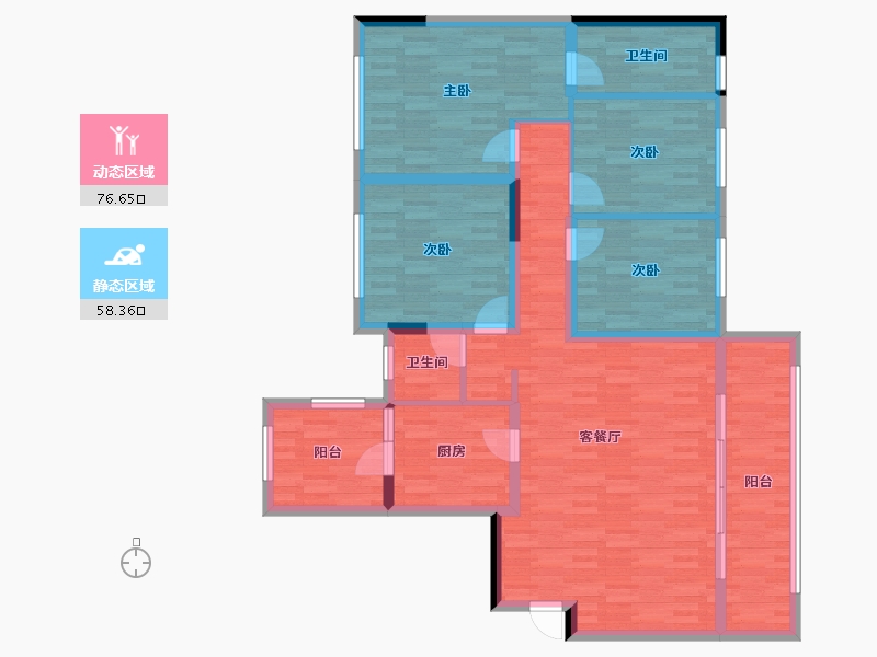 四川省-成都市-万科保利翡翠和悦-121.35-户型库-动静分区