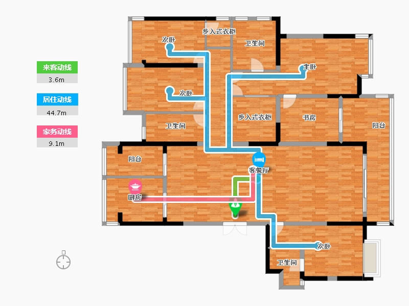 湖南省-长沙市-福天藏郡-199.57-户型库-动静线