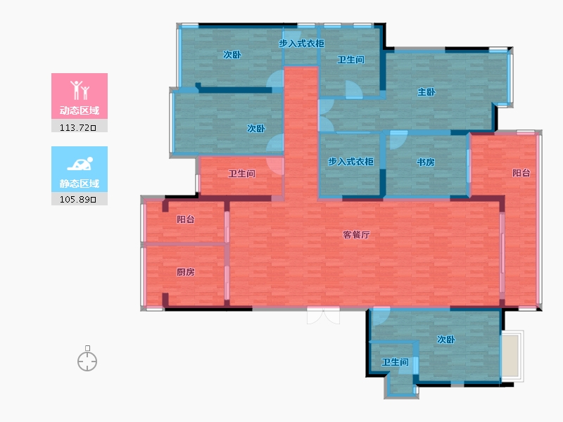 湖南省-长沙市-福天藏郡-199.57-户型库-动静分区