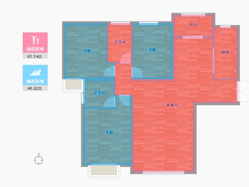 山西省-晋中市-嘉和园-102.08-户型库-动静分区