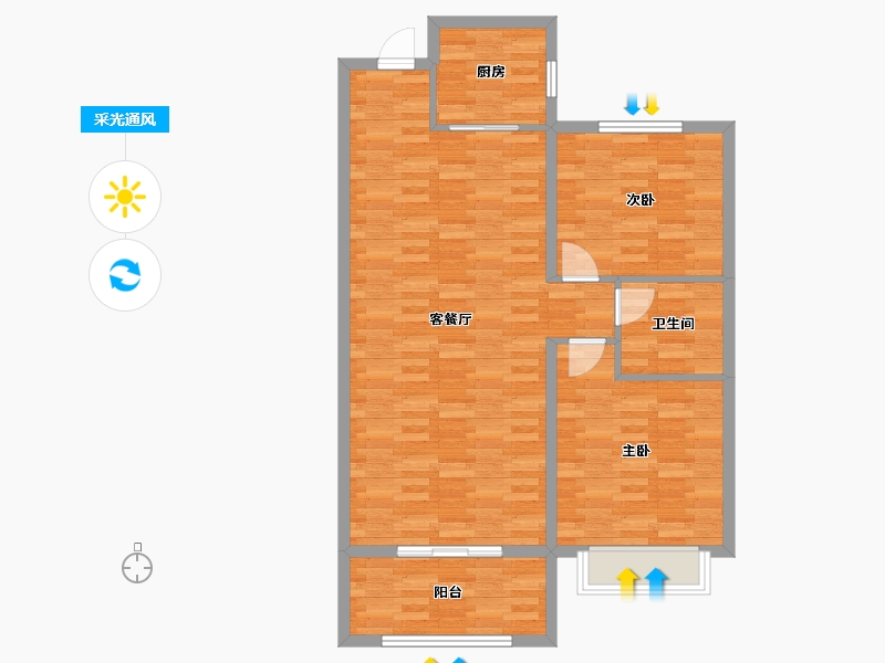 山东省-德州市-奥特莱斯澜泊湾-90.00-户型库-采光通风