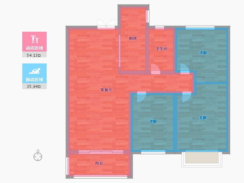 山东省-聊城市-紫云府-79.99-户型库-动静分区