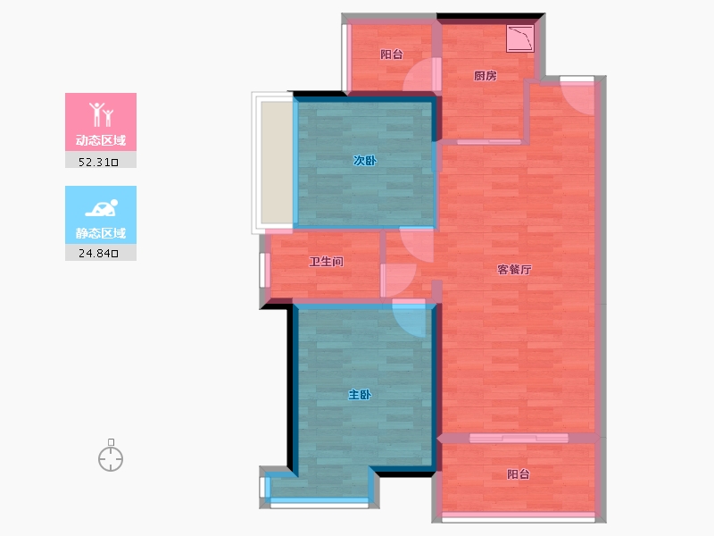 广东省-珠海市-保利天和-68.32-户型库-动静分区